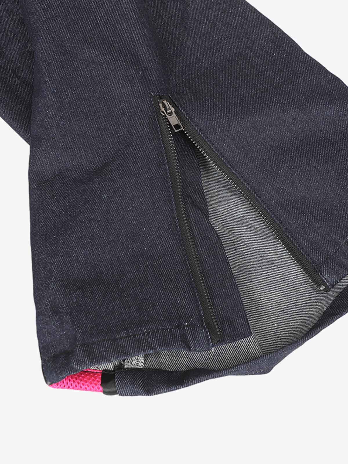 Retro High Street Color-Block Baggy Jeans 