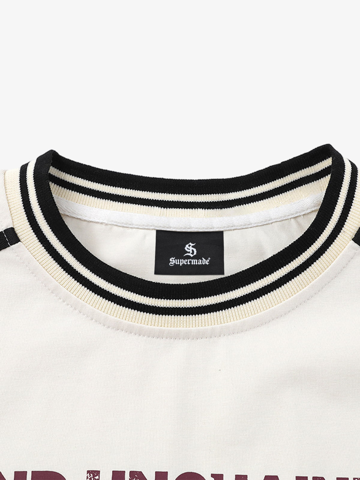 Hip-Hop Striped Fake Two-Piece Jersey Long-Sleeved T-Shirt 