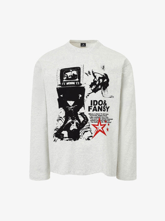 Hip-Hop Dark Punk Graphic Long-Sleeved T-Shirt 