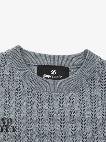 Streetwear Retro Hollow-Out Knit Sweater 