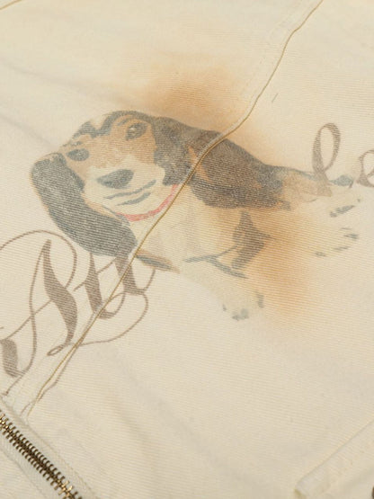 Rust Washed Vintage Dog Graphic Workwear Jacket 