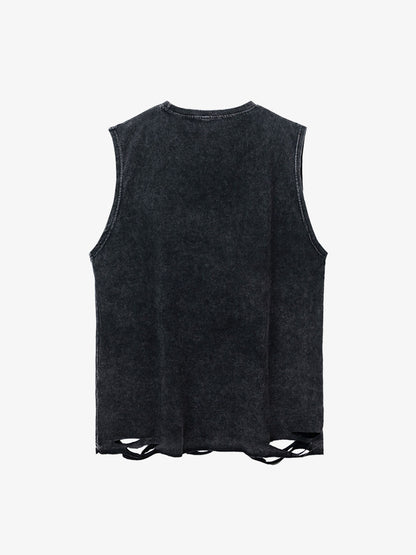 Thesupermade High Street Ripped Retro Hip-hop Vest 