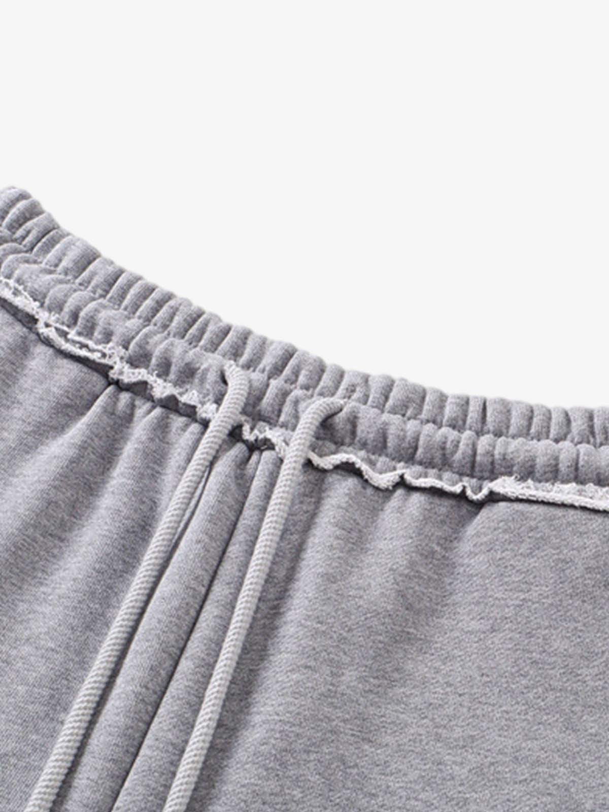 Retro Letter Print Drawstring Straight-Leg Wide Pants 