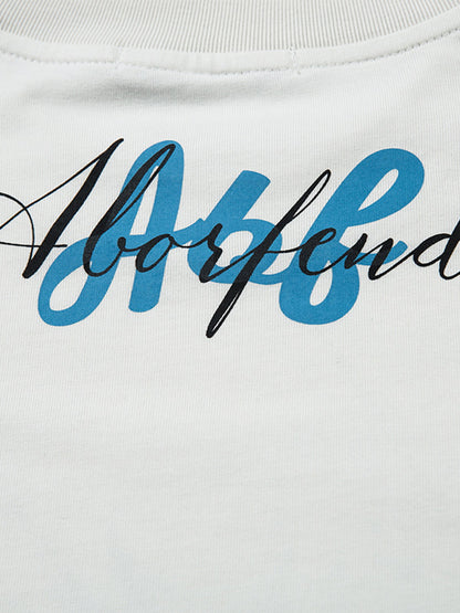 Art Letter Print Stripe Layered Long Sleeve T-Shirt 