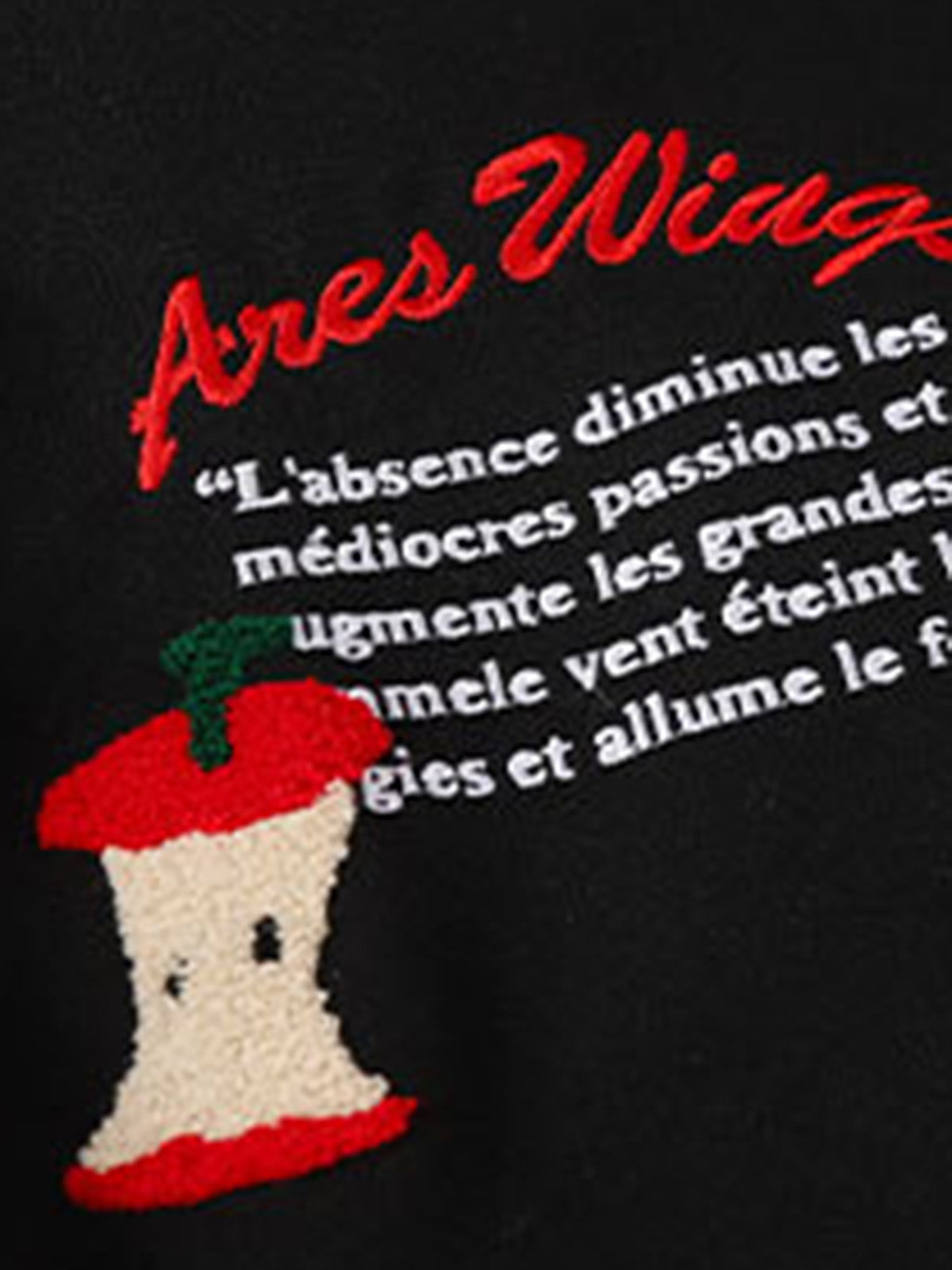 Apple Flocking Embroidered Baseball Jacket 