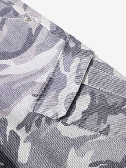 Snow Camouflage Machete Wide-Leg Workwear Pants 