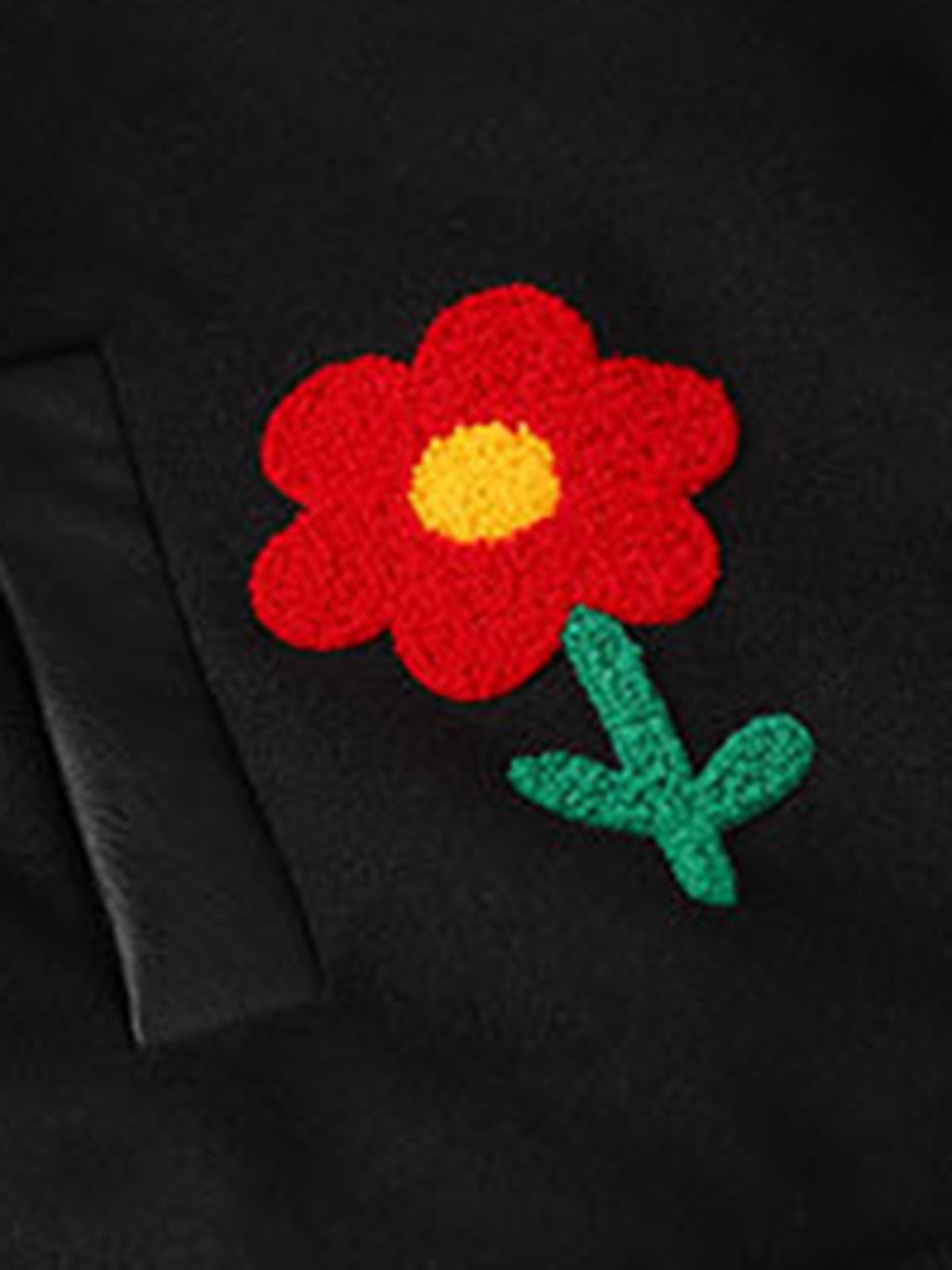 Apple Flocking Embroidered Baseball Jacket 