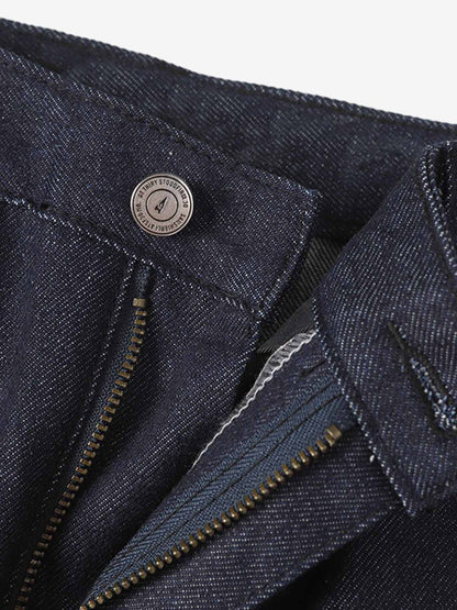 Retro High Street Color-Block Baggy Jeans 