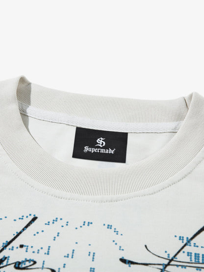 Art Letter Print Stripe Layered Long Sleeve T-Shirt 