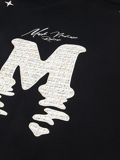 Stylish Hooded Sweatshirt with Embellished Lettering for Men and Women - Perfect for Casual Wear 