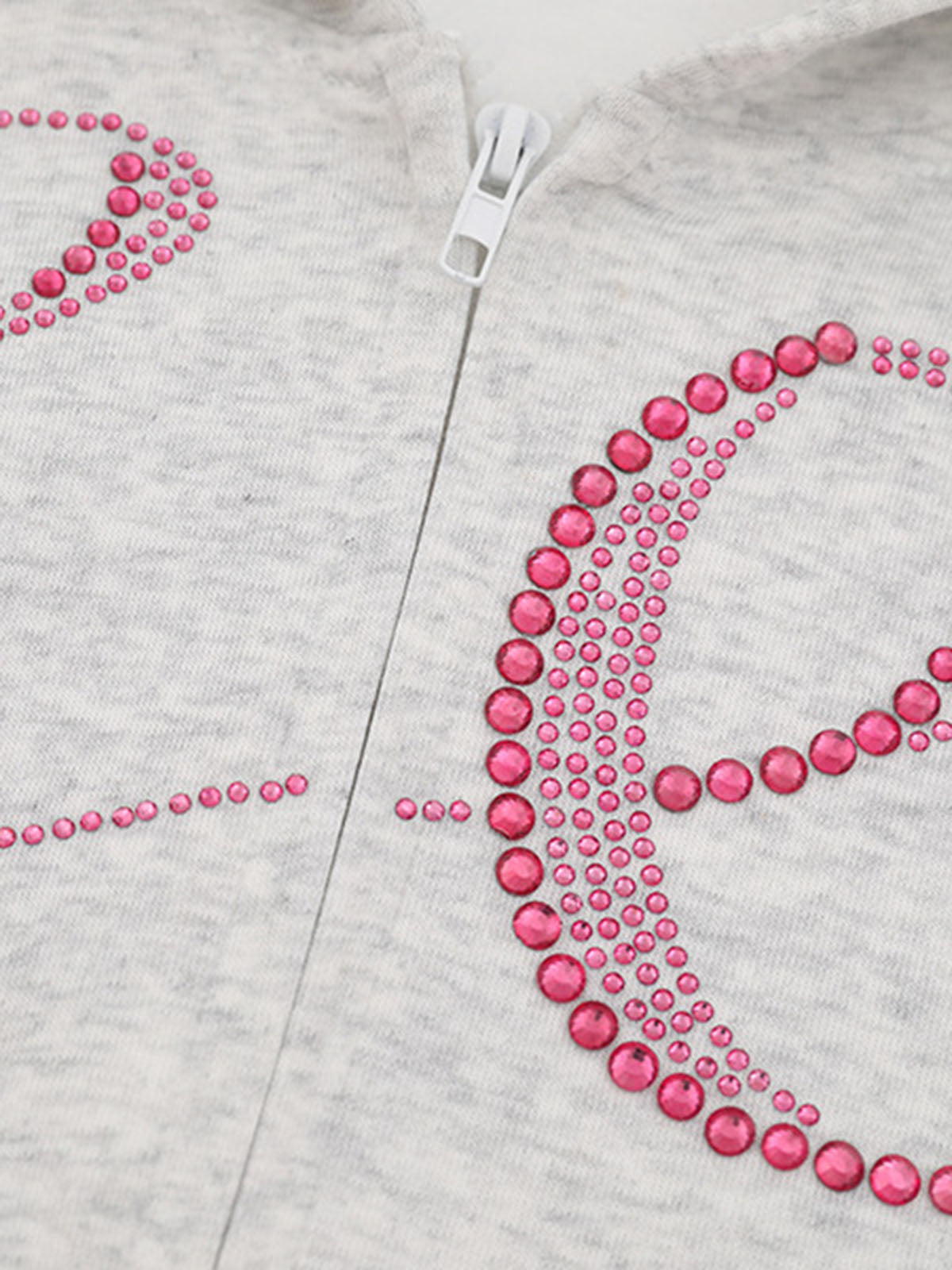 Street Hip-Hop Rhinestone Cropped Hooded Sweatshirt 