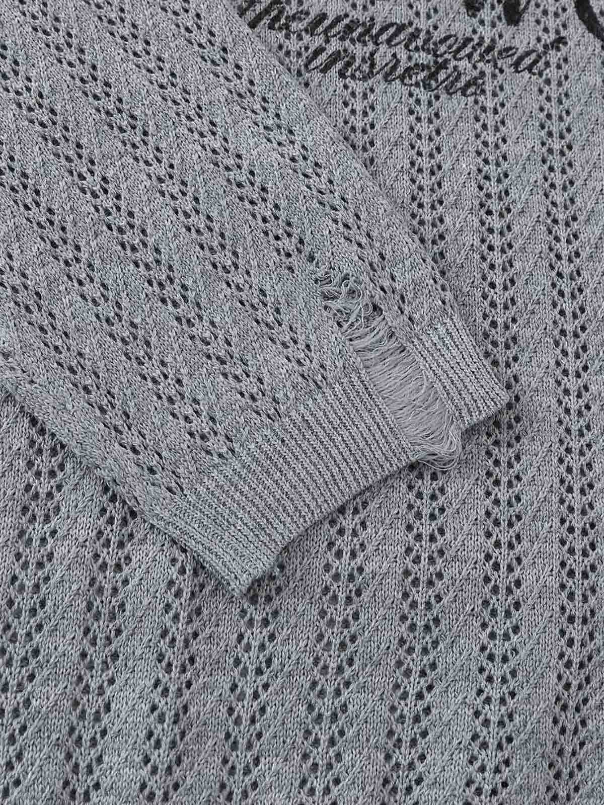 Streetwear Retro Hollow-Out Knit Sweater 