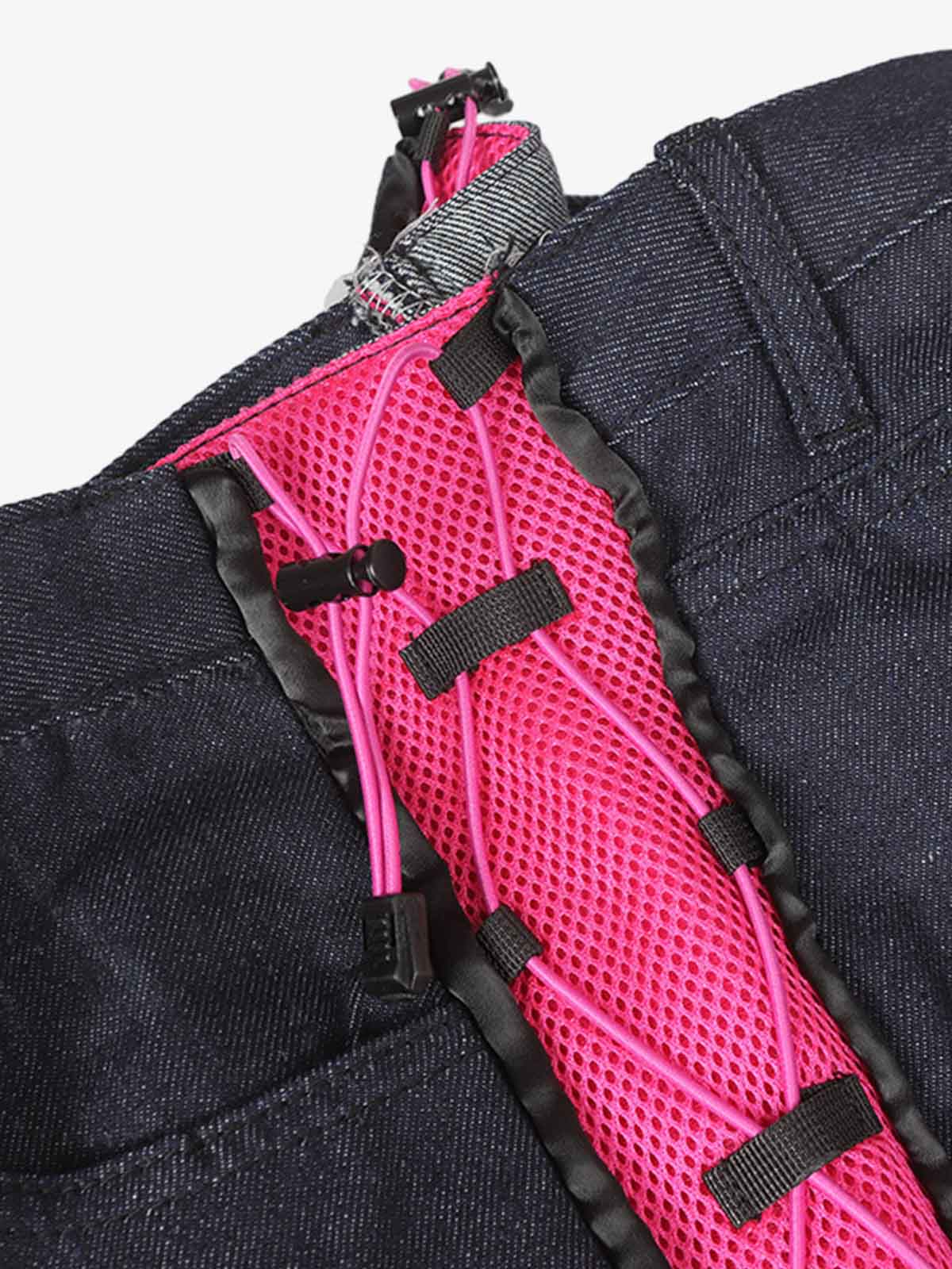 Retro High Street Color-Block Baggy Jeans 