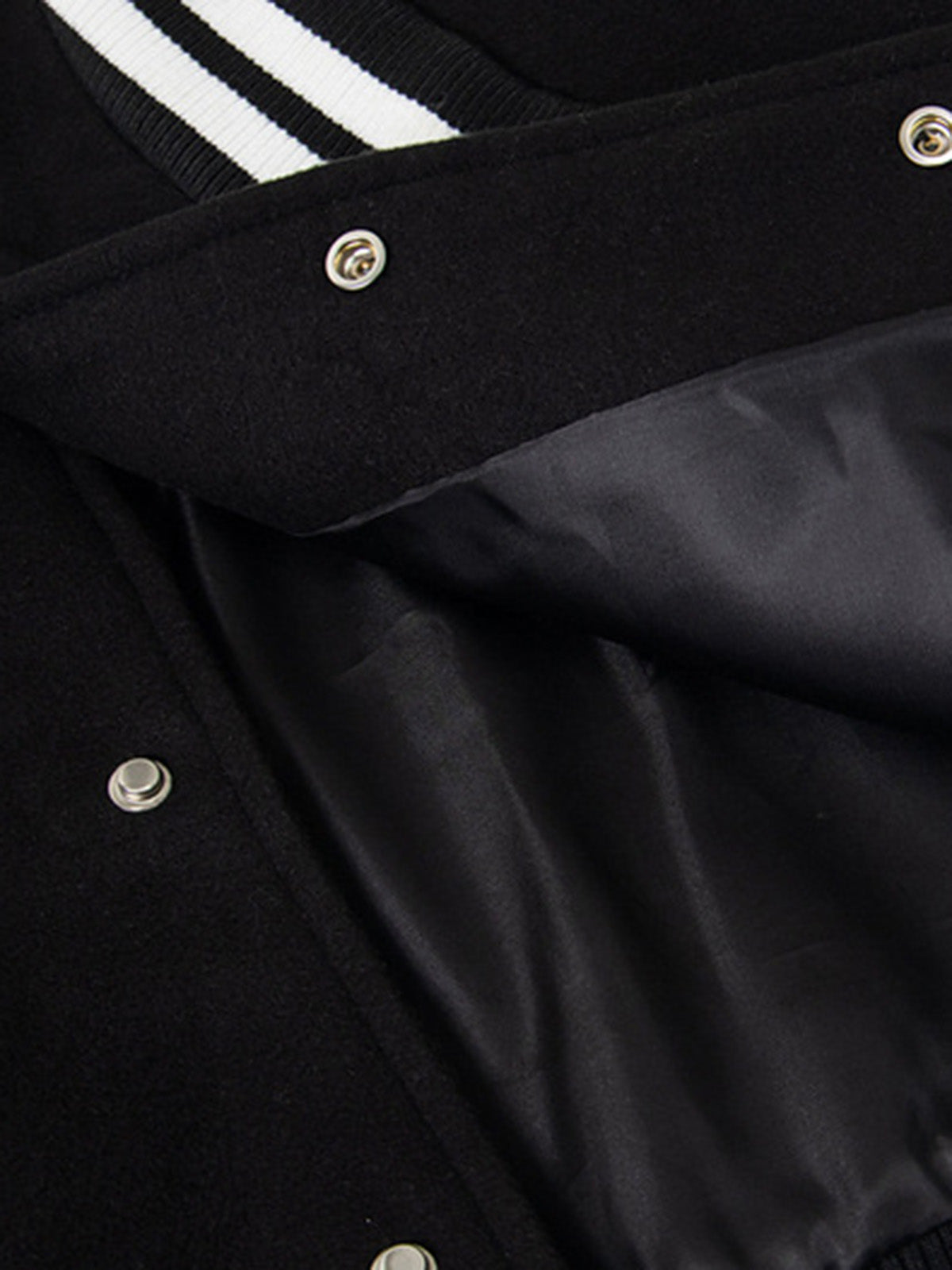 Retro Stripe With Contrast Stitching Baseball Jacket 