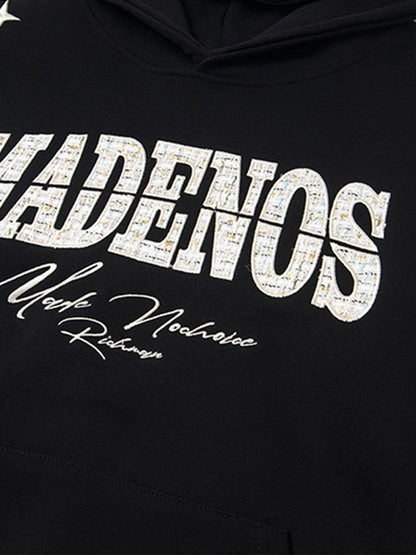Stylish Hooded Sweatshirt with Embellished Lettering for Men and Women - Perfect for Casual Wear 