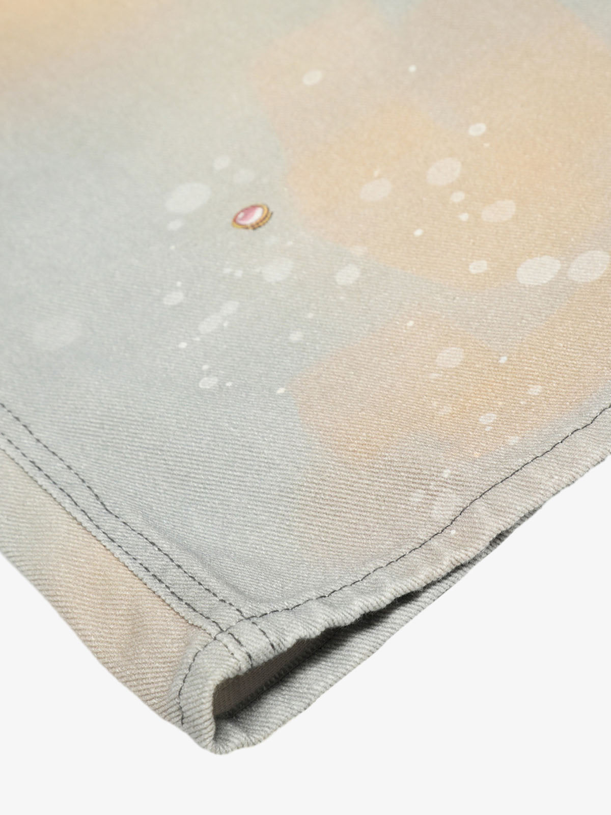 Retro 3D Fun Doll Print Washed Wide-Leg Jeans 