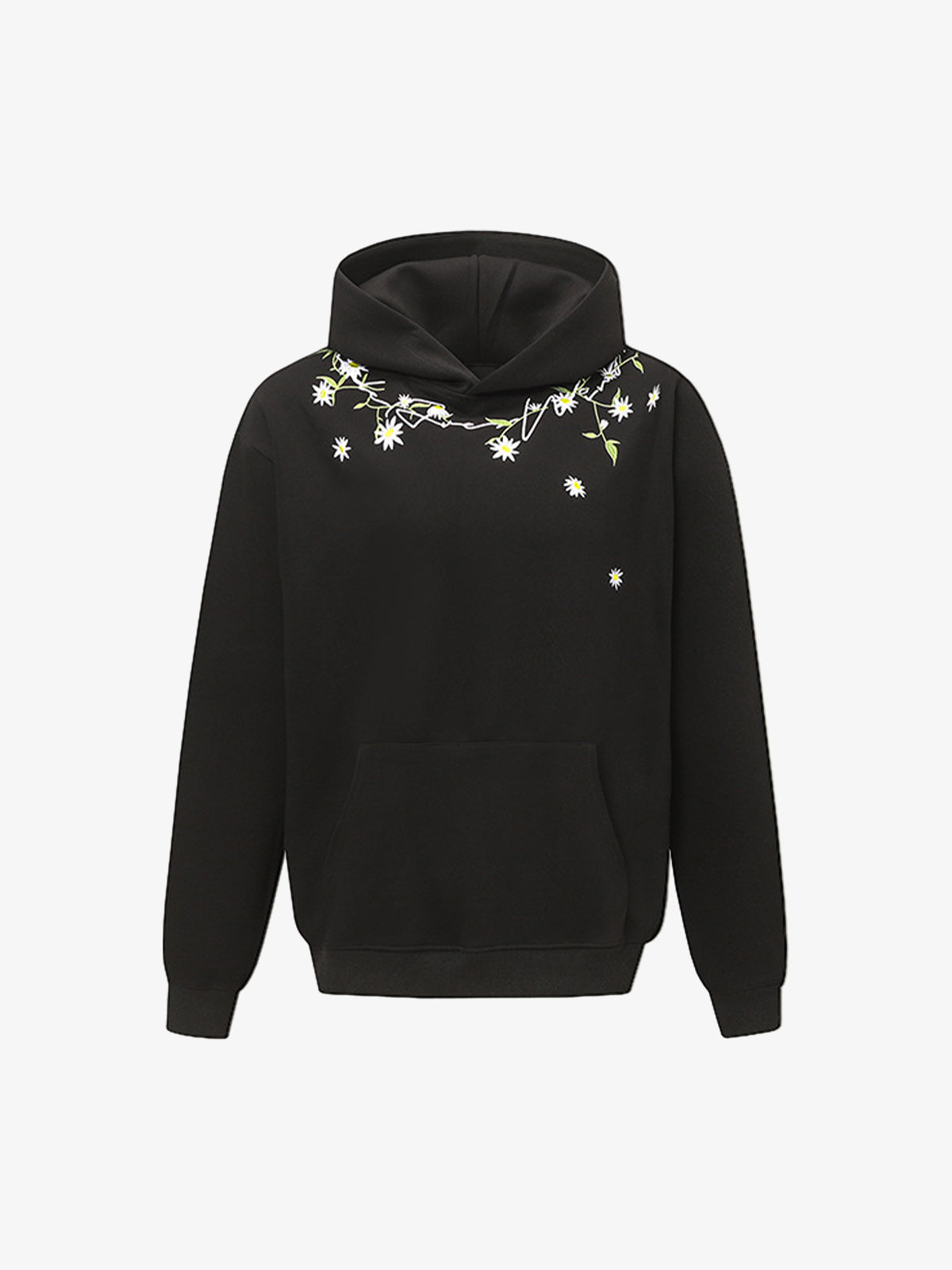Daisy Embroidery Floral Pattern Heavyweight Hoodie 