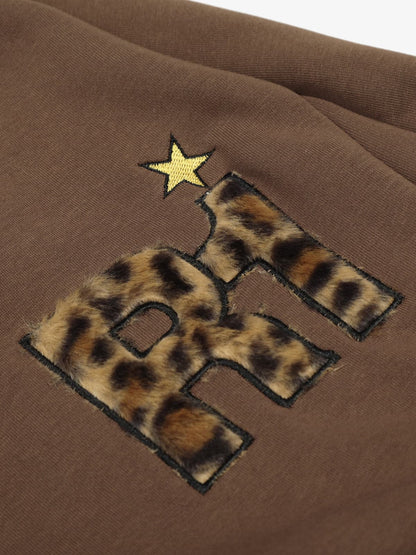 Leopard-Trimmed Wide-Leg Lounge Pants with Unique Print Design 