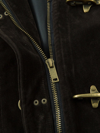 Stylish Black Jacket with Toggle Buttons for Men 