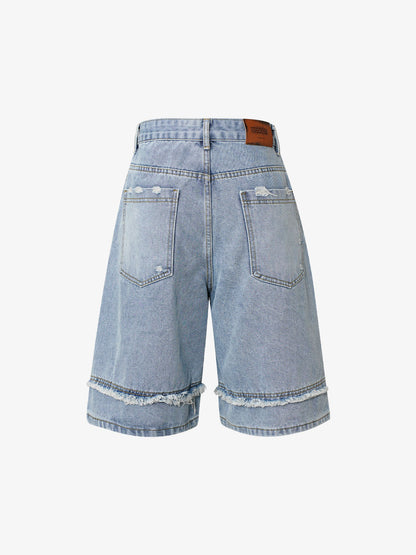 Thesupermade High Street Washed Distressed Denim Shorts - 2100 