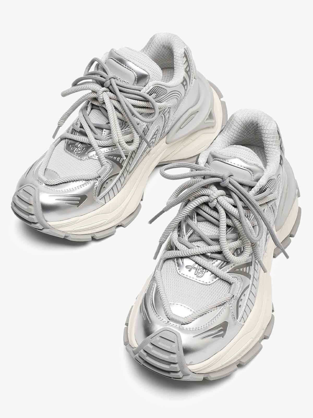 Thesupermade American Retro Invisible Height-enhancing Thick-soled Mecha Sneakers 