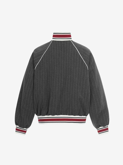 Pinstripe Vertical Embroidery Track Jacket