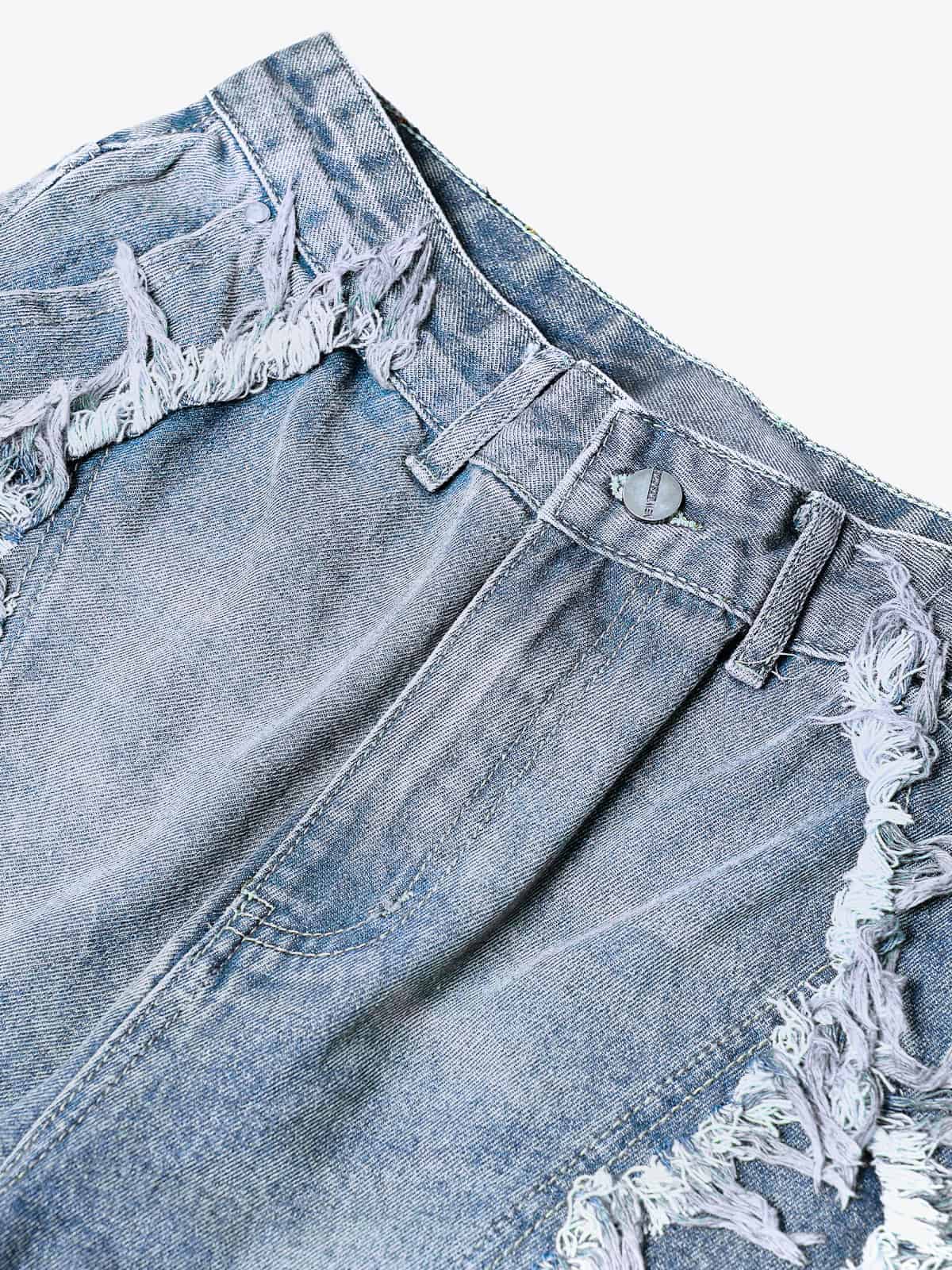 Thesupermade High Street Washed Distressed Denim Shorts - 2100 