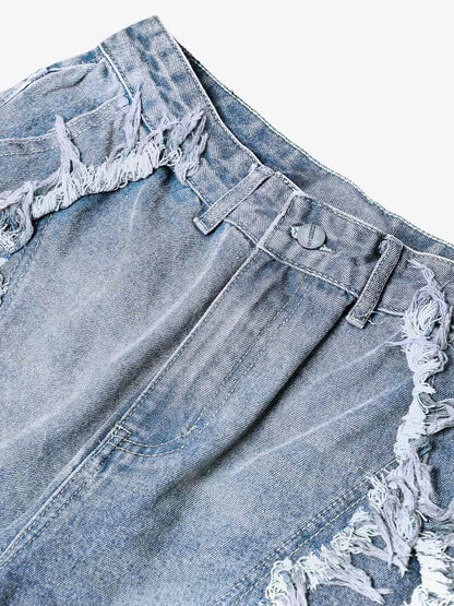 Thesupermade High Street Washed Distressed Denim Shorts - 2100 