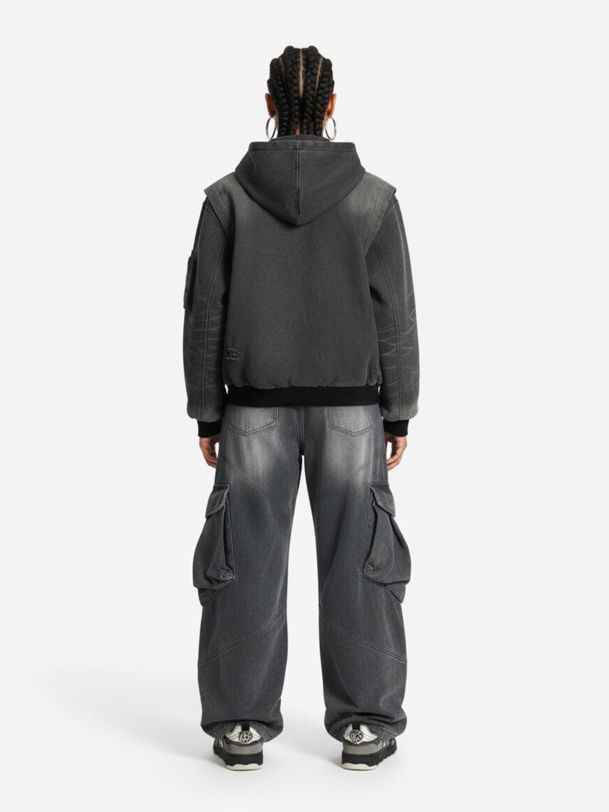 Vintage Washed Multi Pocket Cargo Jeans