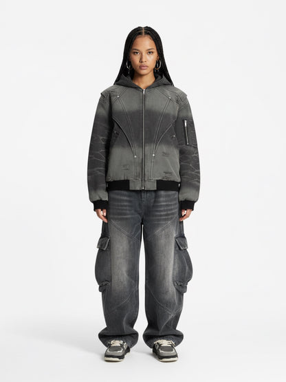 Vintage Washed Multi Pocket Cargo Jeans