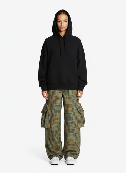 Retro Plaid Multi-pocket Cargo Pants