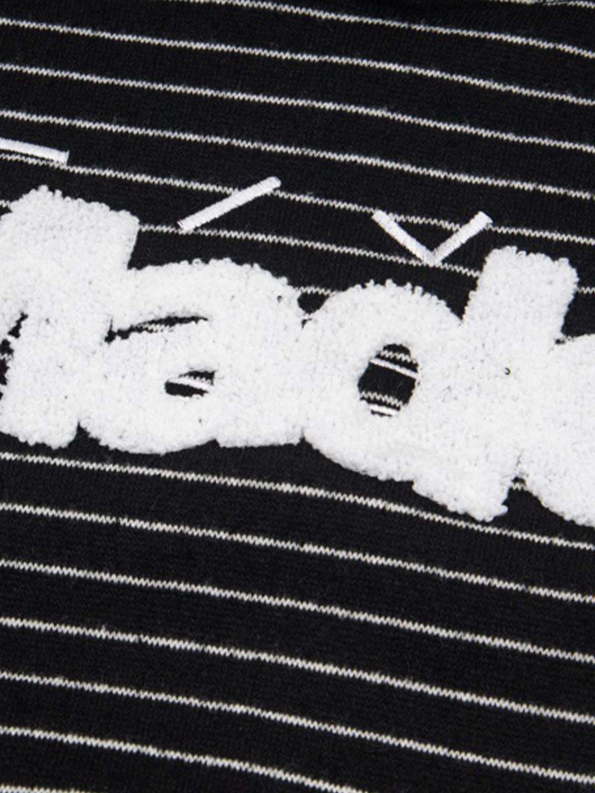 Cotton Blend Striped Hoodie with Embroidered "Made" Design for Men and Women 