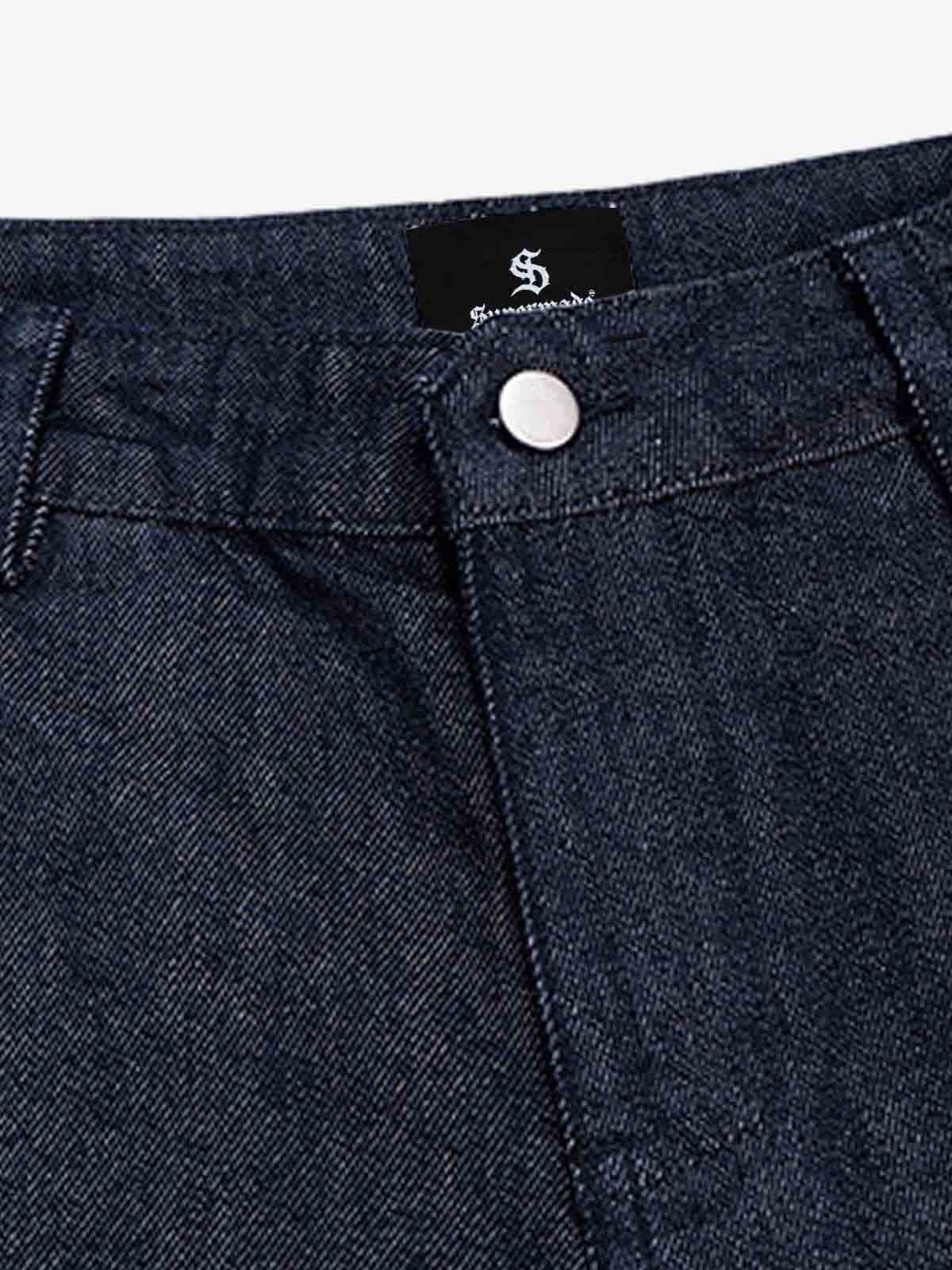 Cotton Denim Men's Oversized Cargo Shorts with Layered Design and Side Pockets?