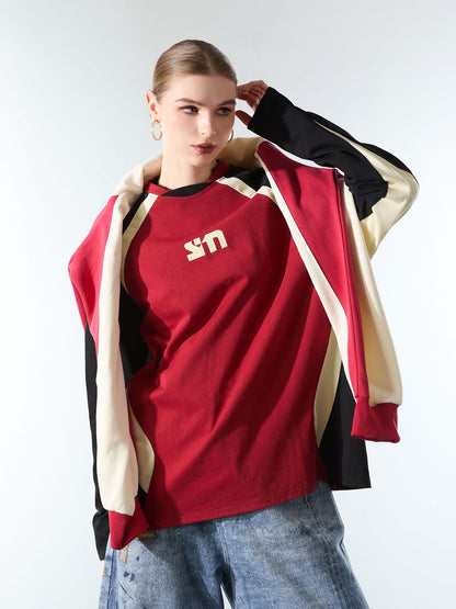 Original Retro Contrast Color Long-Sleeved T-Shirt