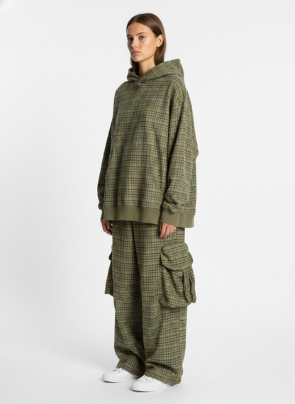 Retro Plaid Multi-pocket Cargo Pants