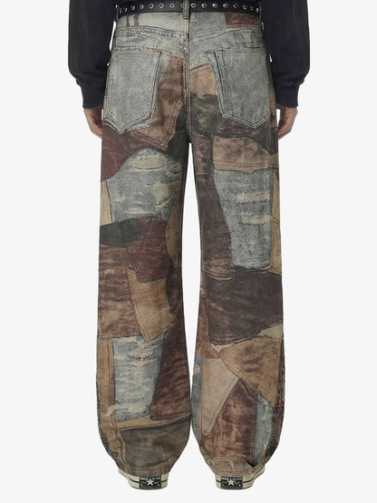 Thesupermade High Street Distressed Washed Printed Jeans - 2246