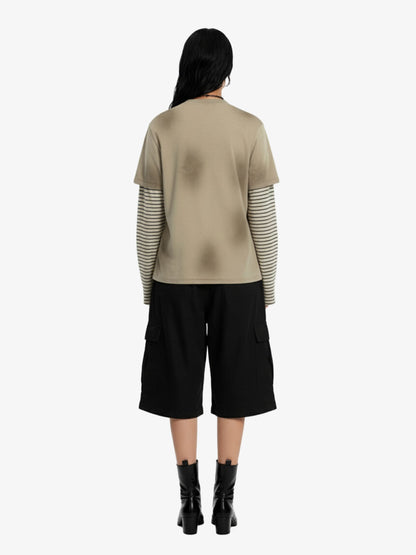 Vintage Band Portrait Graphic Layered Henley T-Shirt