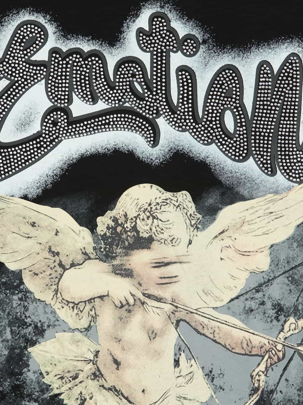 Retro Cupid Rhinestone Graphic T-Shirt 