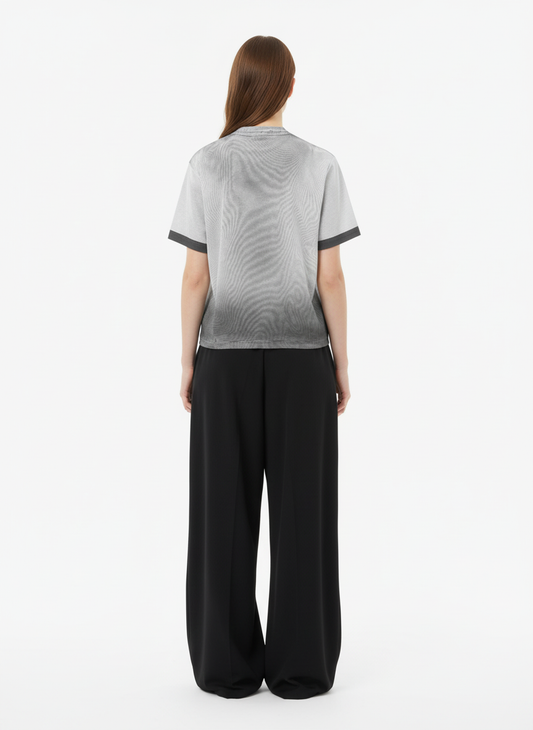 Vintage Distressed Washed Gradient Short-Sleeved T-Shirt