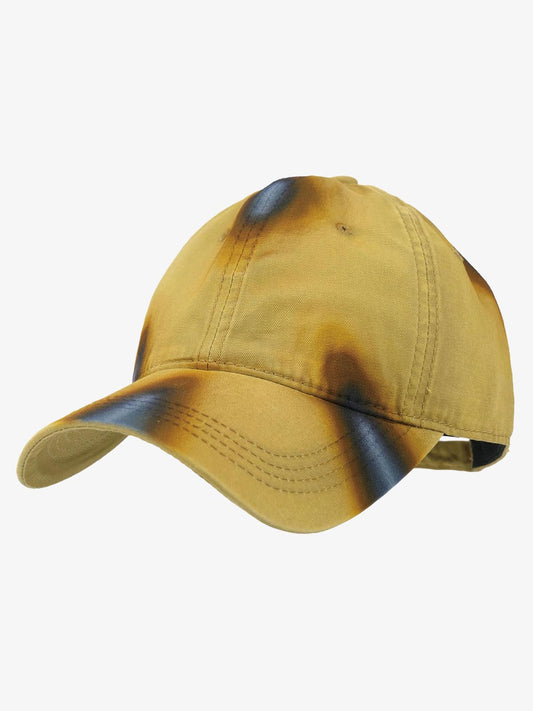 Washed Cotton Black Baseball Cap with Structured Fit and Adjustable Strap?