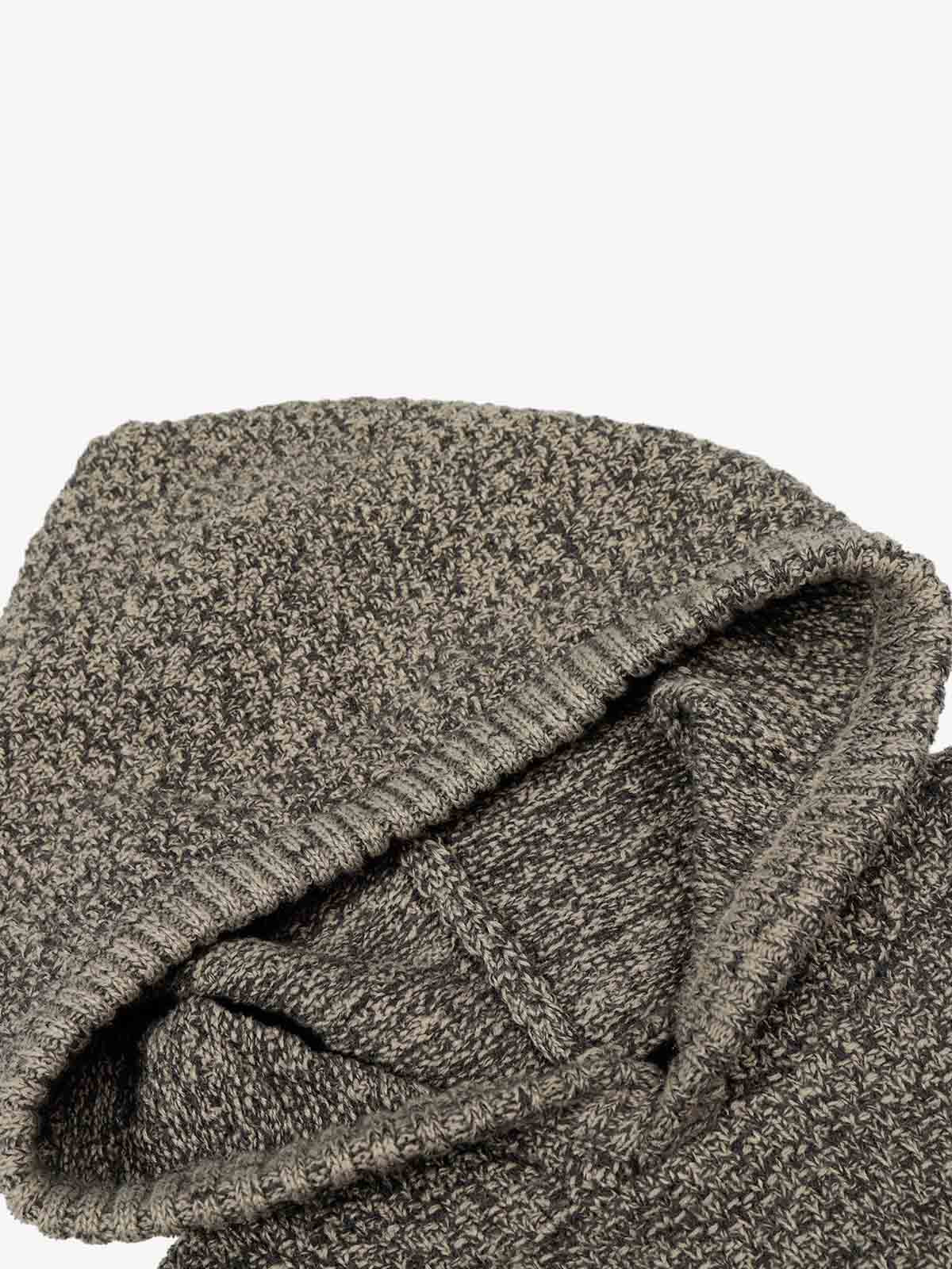 Relaxed Fit Knit Hooded Pullover Hoodie Sweater