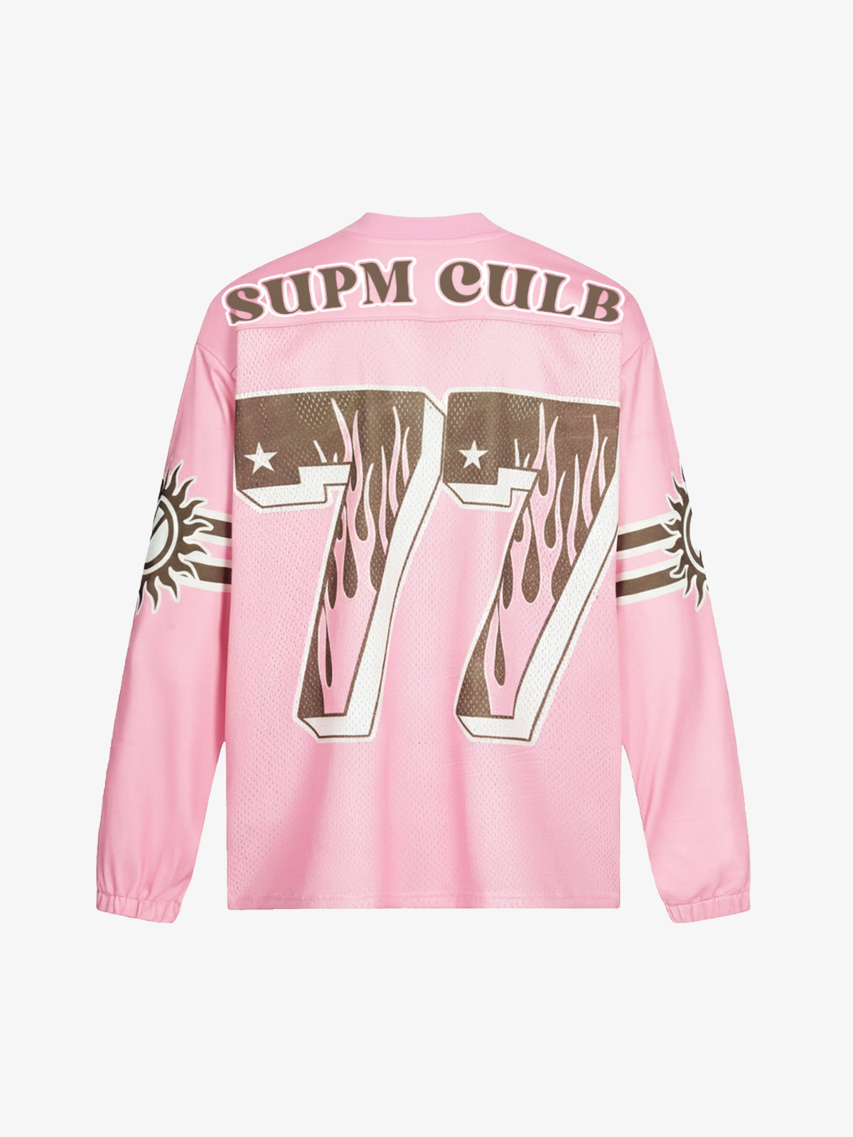Pink "Keep Motivated" Football Jersey with Bold Flame Design 