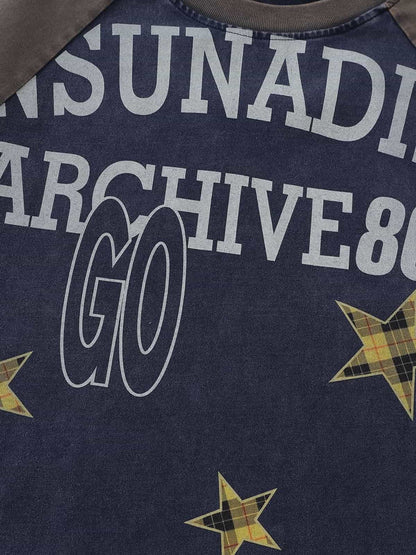 Retro-Inspired Long Sleeve Graphic Tee for Casual Wear 