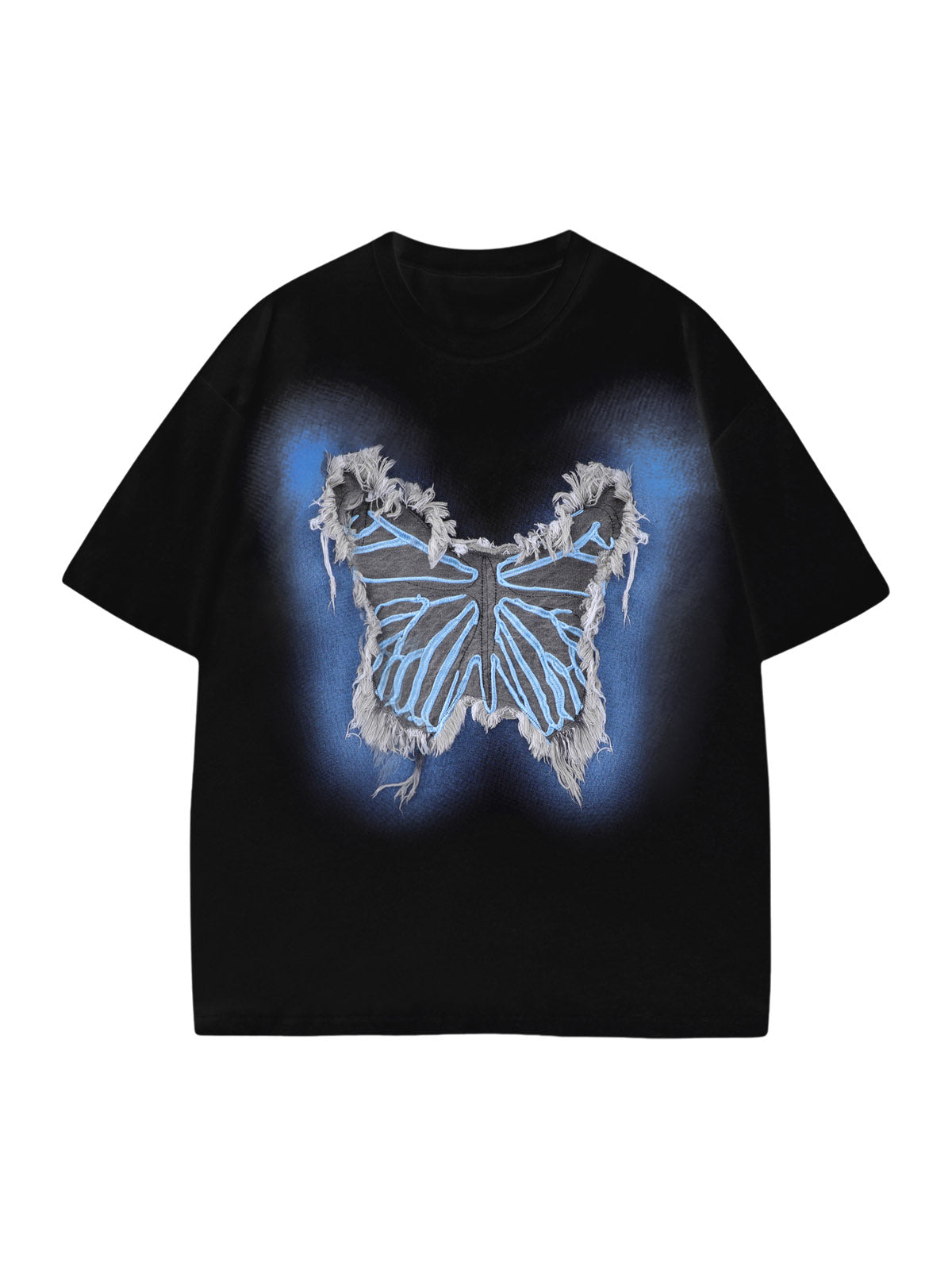 Butterfly Patch Embroidered Graphic T-Shirt 