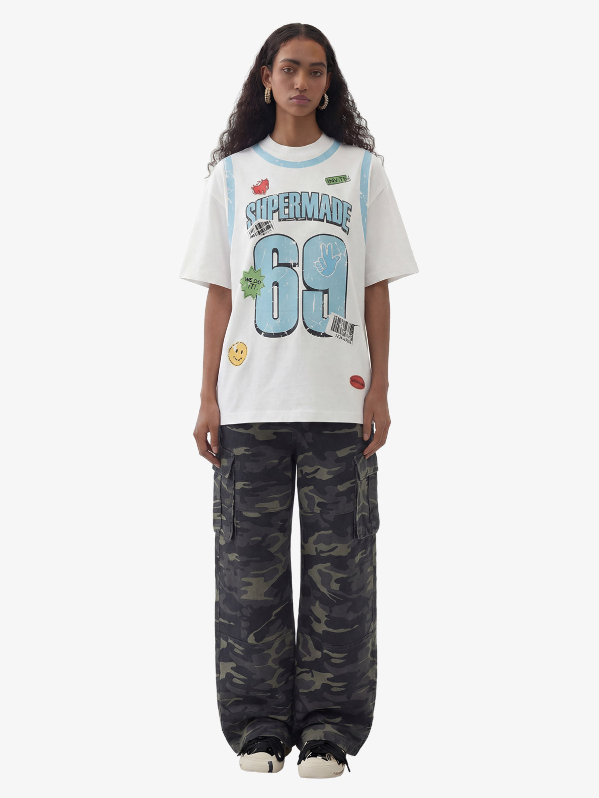 Distressed Number 69 Graphic Print T-Shirt