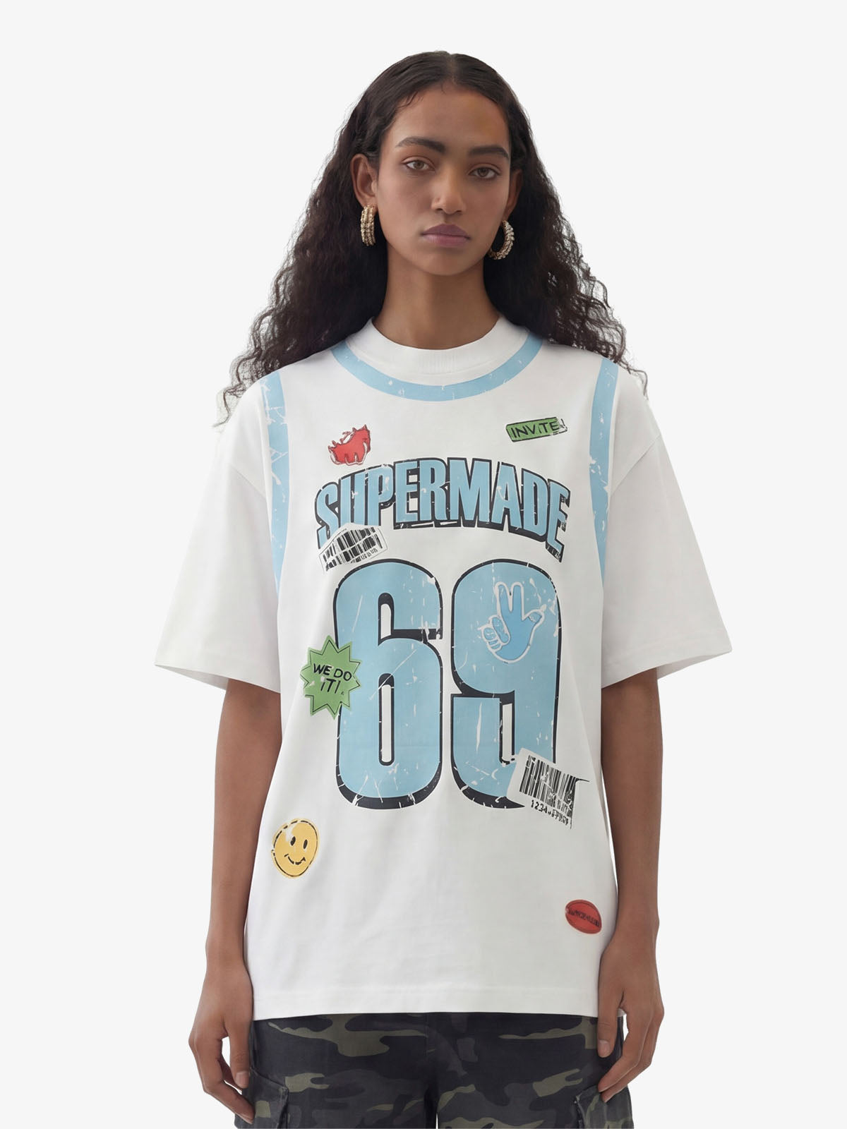 Distressed Number 69 Graphic Print T-Shirt