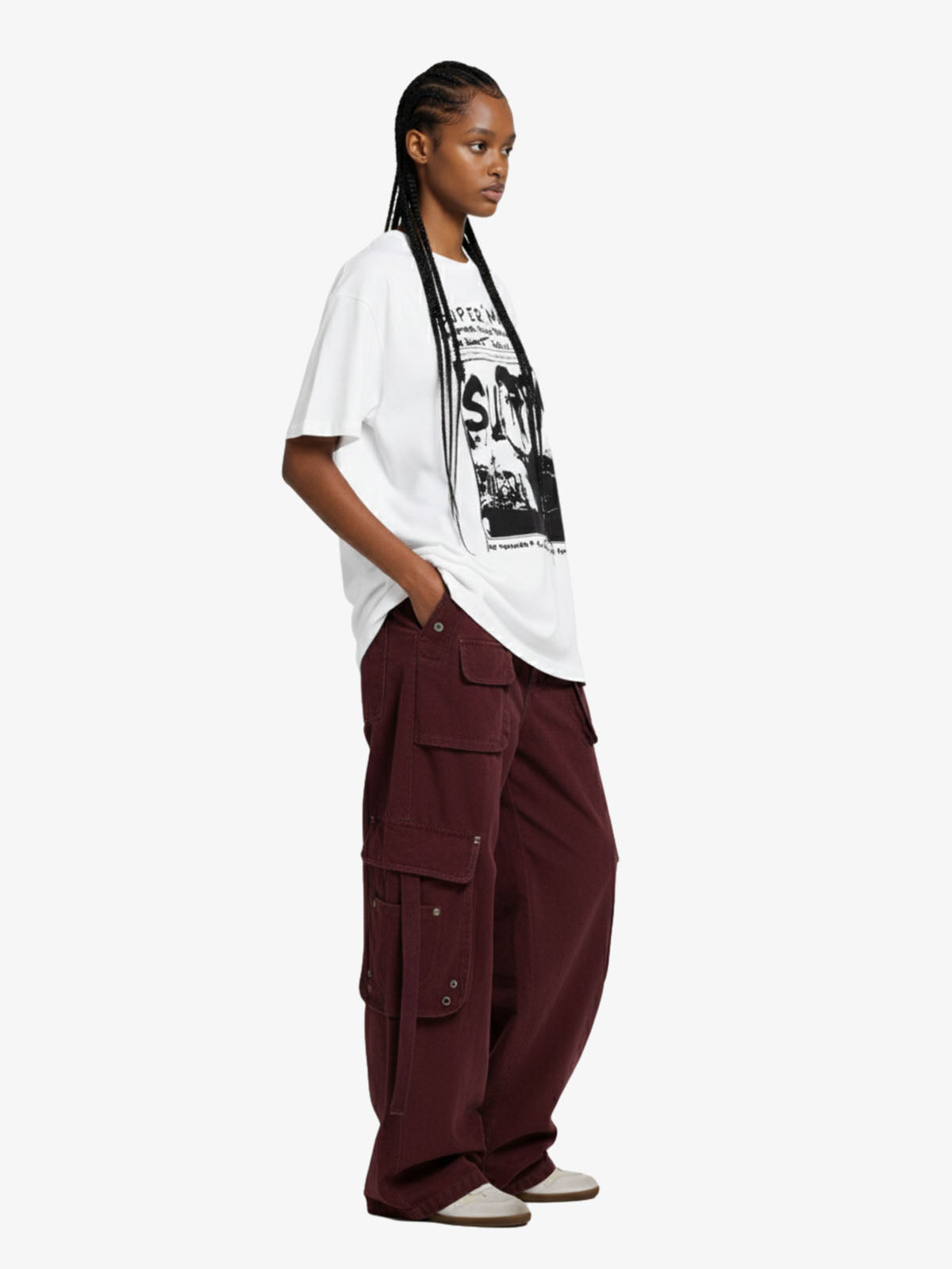 Vintage Washed Punk Graphic Print T-Shirt