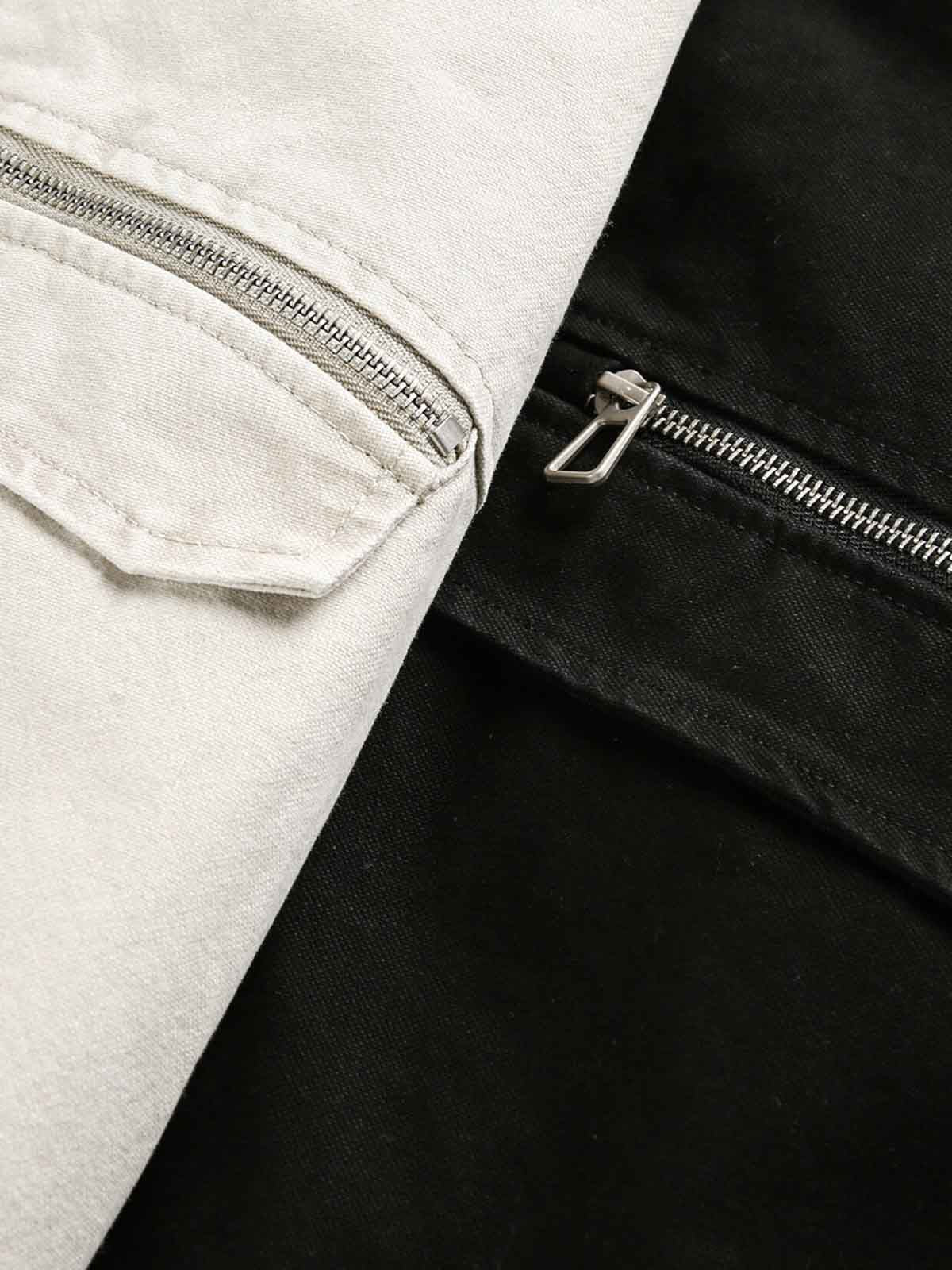 Ruched Sleeve Stand Collar Zip Jacket