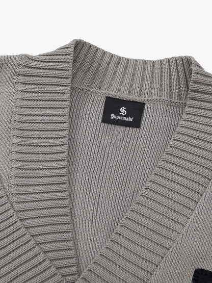 Cotton Blend Oversized V-Neck Cardigan Sweater for Men and Women 