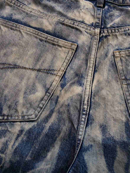 Wide-Leg Tie-Dye Denim Pants for Women - Fashionable and Comfortable Design 